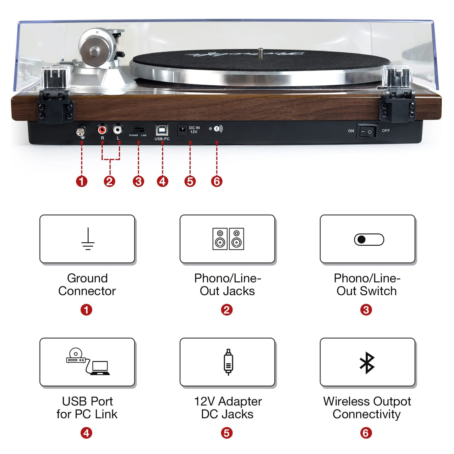 Turntables Belt-Drive Record Player. Phil and Gazelle.