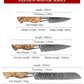 HEZHEN 5PC Kitchen Knives Set-Durable, Vacuum Heat Treated Damascus Steel