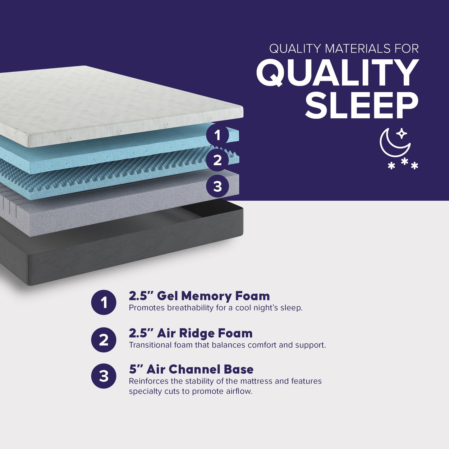 Blissful Nights - Twin Long Mattress - Medium Firm 10" Cool Gel Memory Foam. Phil and Gazelle Mattress.&nbsp;