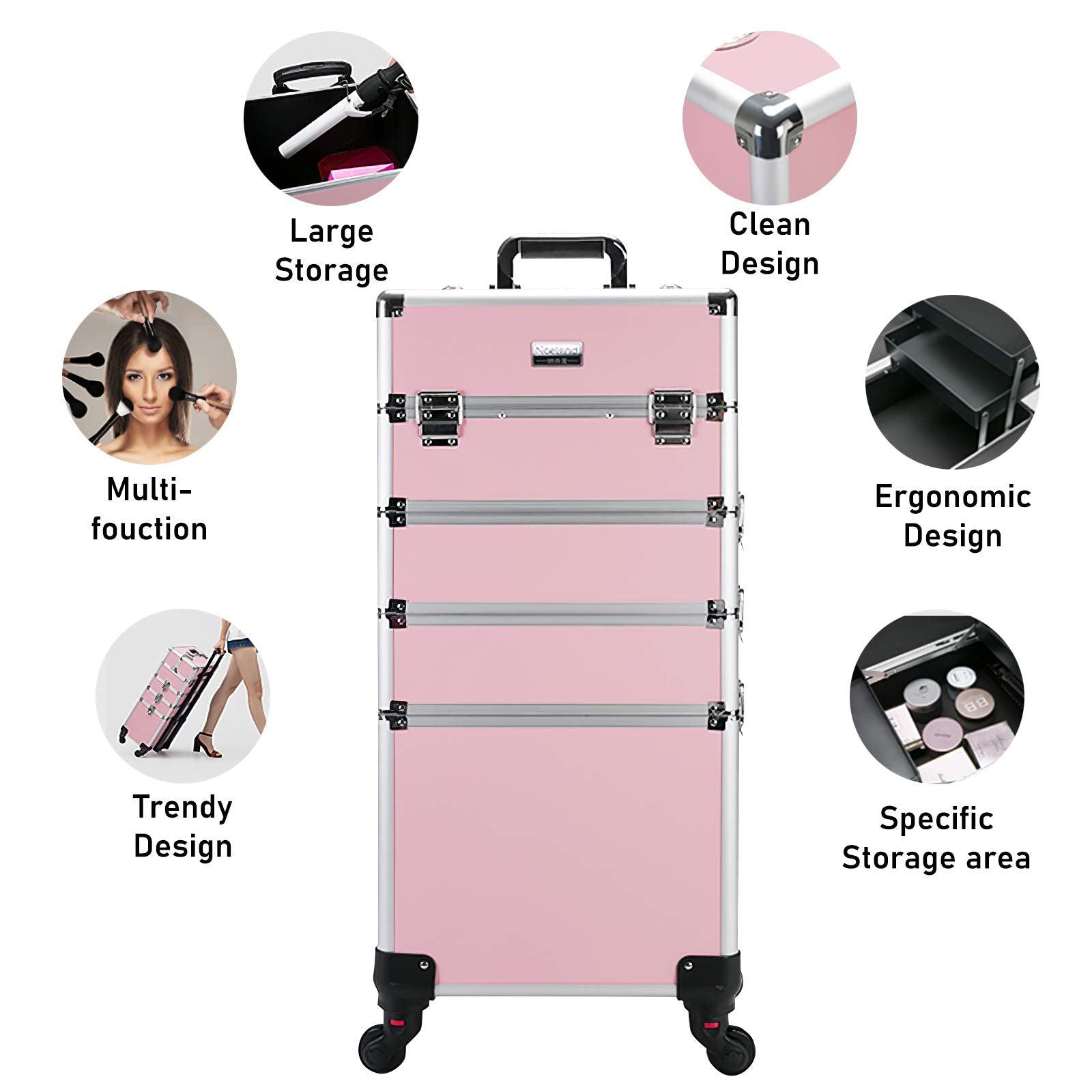 Makeup Rolling Case, GreenLife® 4 in 1 Professional. Phil and Gazelle.