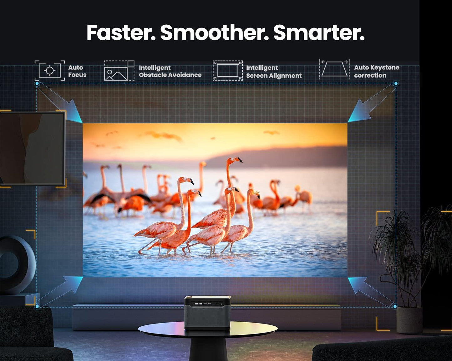 Pro Projector 4K, 1800 ISO Lumens DLP Projector with Android 4GB+128G. Phil and Gazelle.