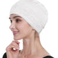 Jo Alnorm Womens Bamboo Beanie Lace Turban Soft Sleeping Night Cap Off-White