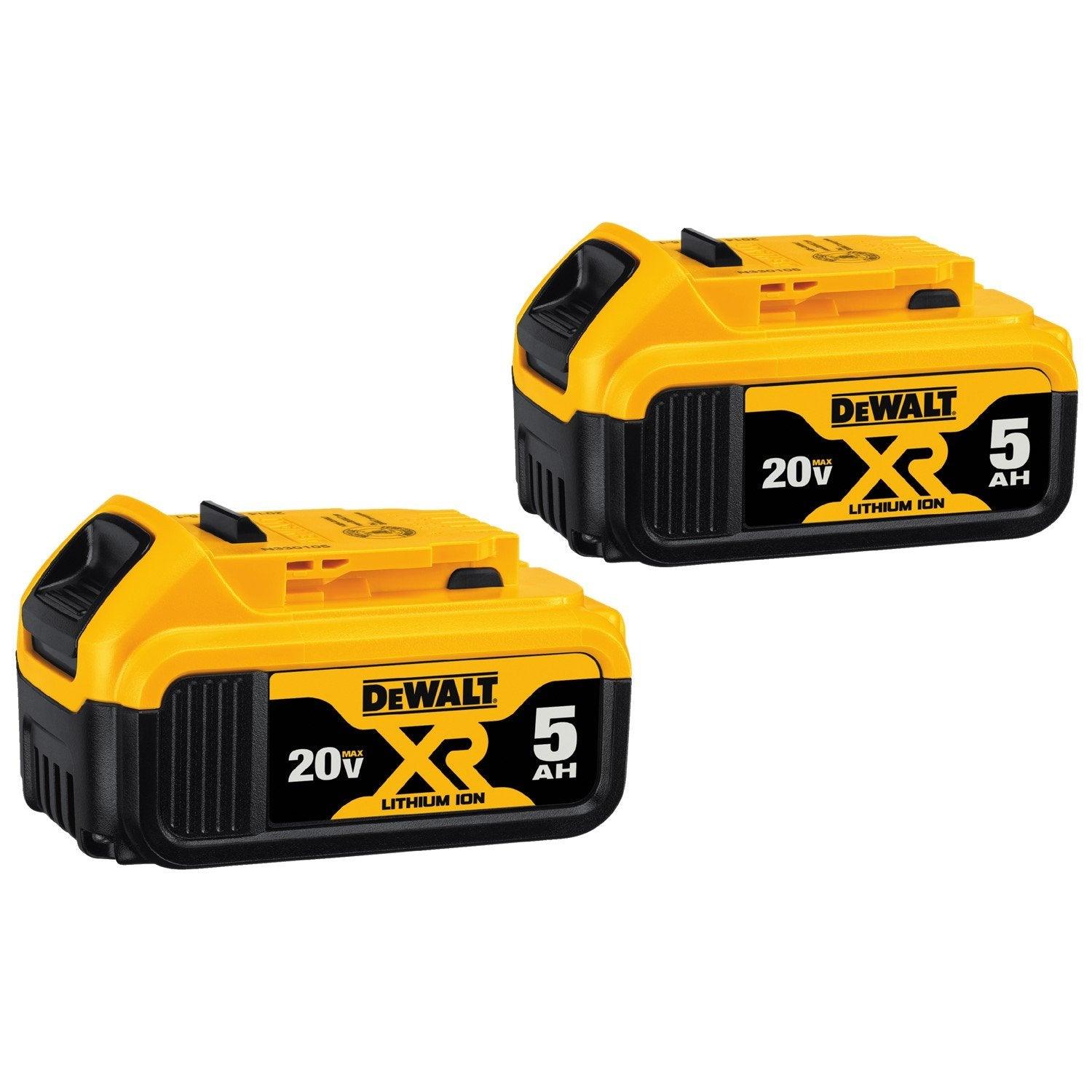 DEWALT 20V Max XR 20V Battery, 5.0-Ah, 2-Pack. Phil and Gazelle.