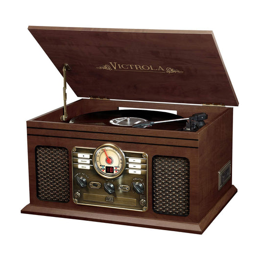 Victrola Nostalgic 6-in-1 Bluetooth Record Player &amp; Multimedia Center. Phil and Gazelle.