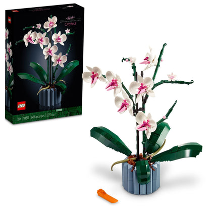 LEGO Icons Orchid Artificial Plant, Building Set with Flowers phil and Gazelle Toys