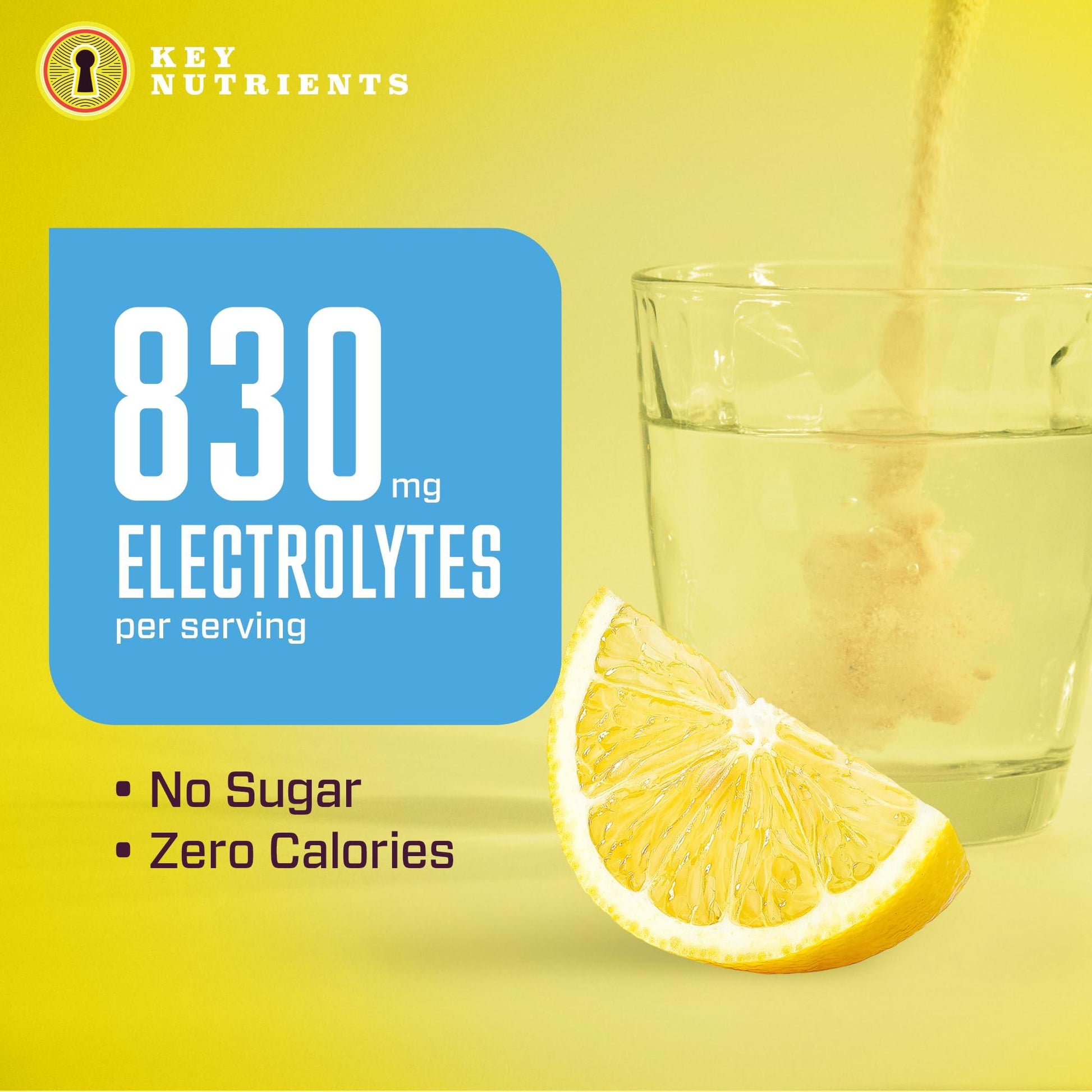 Key Nutrients Electrolytes Powder - 90 Servings - Refreshing Lemonade Electrolyte Drink. Phil and Gazelle.