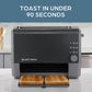 West Bend 77224 QuikServe Slide Through Wide Slot Toaster with Cool Touch Exterior & Removable Crumb Tray, 2-Slice, Black