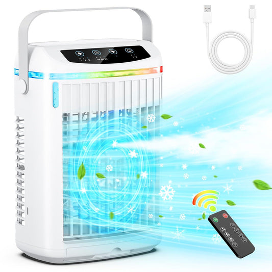 Portable Air Conditioner, Mini Air Conditioner Cooler Fan with 3 Fan Speeds. Phil and Gazelle.