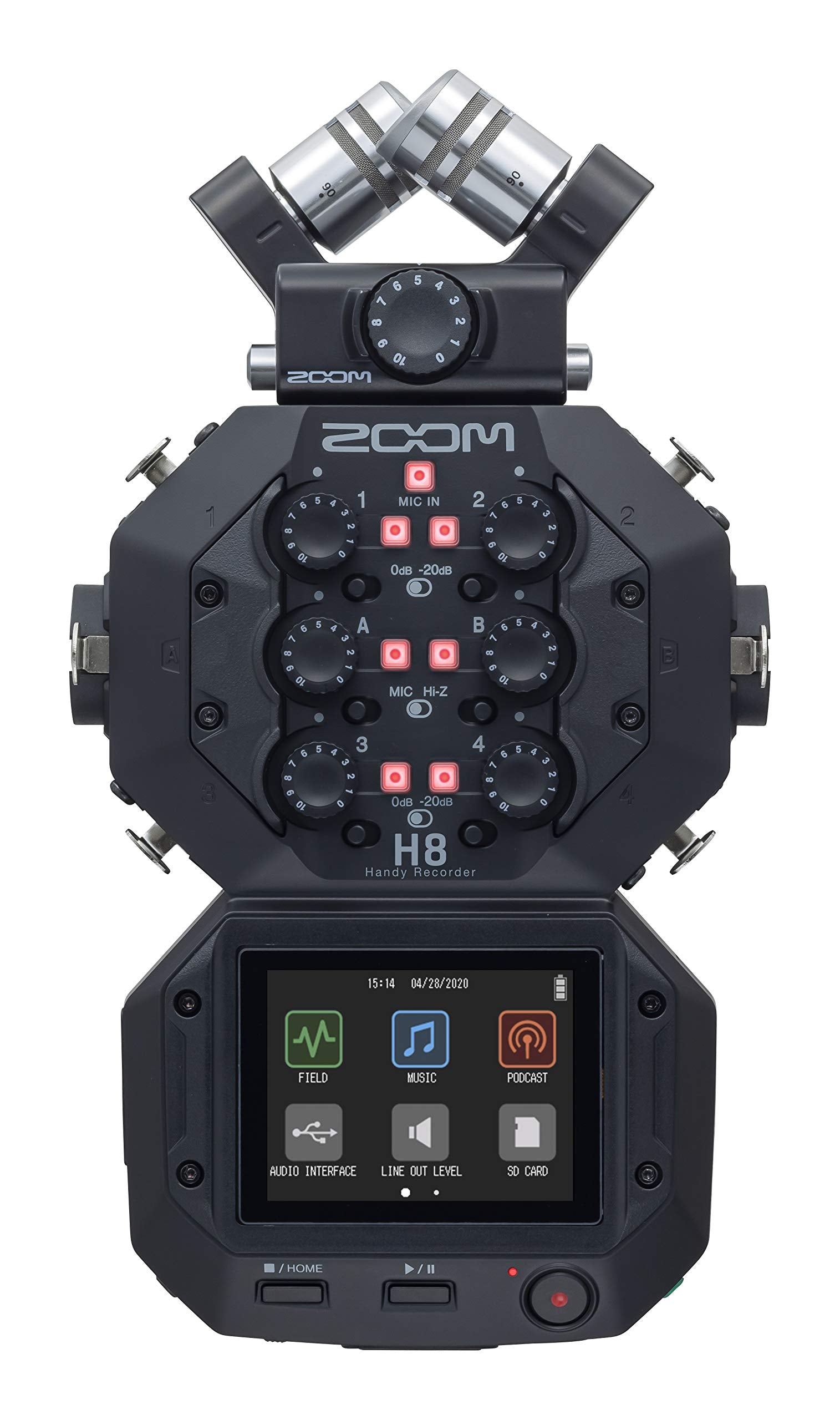 Zoom H8 12-Track Portable Recorder, Stereo Microphones, 6 Inputs, Touchscreen Interface. Phil and Gazelle.