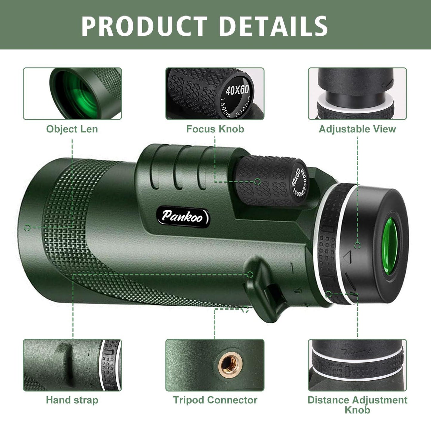 40X60 Monocular Telescope with Smartphone Holder&amp;Tripod. Phil and Gazelle.