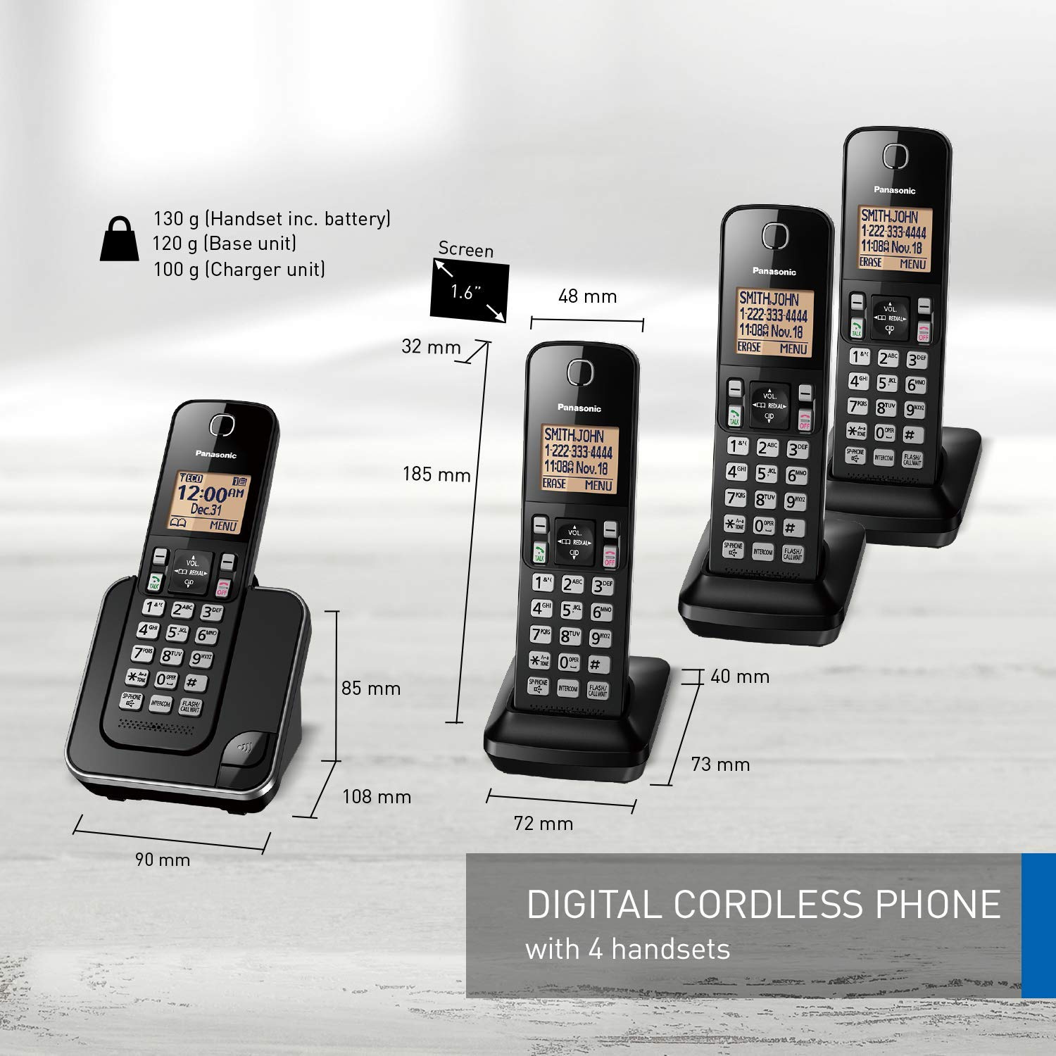 Panasonic DECT 6.0 Expandable Cordless Phone with Call Block.. Phil and Gazelle.