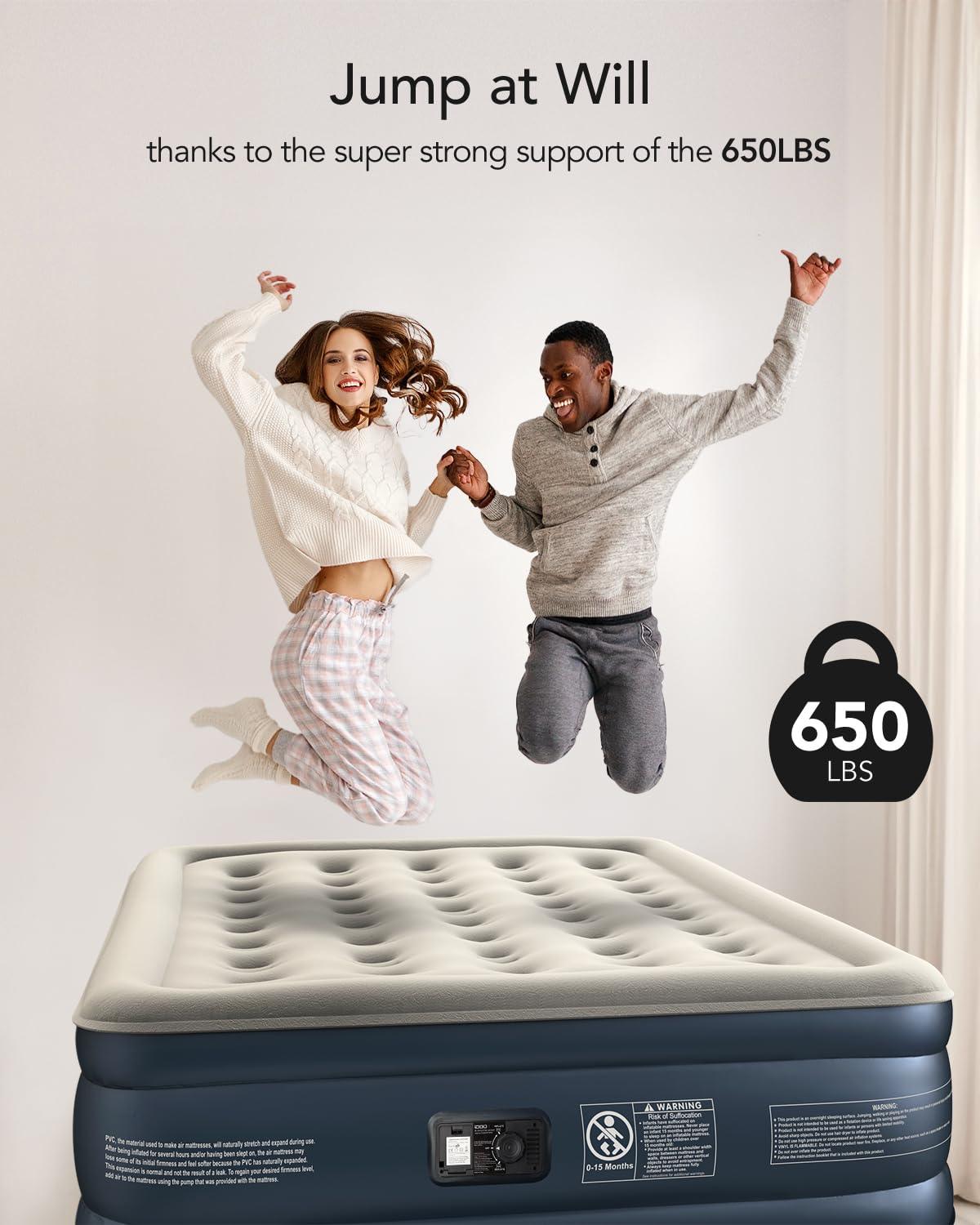 Luxury Air Mattress Queen with Built in Pump. Phil and Gazelle.