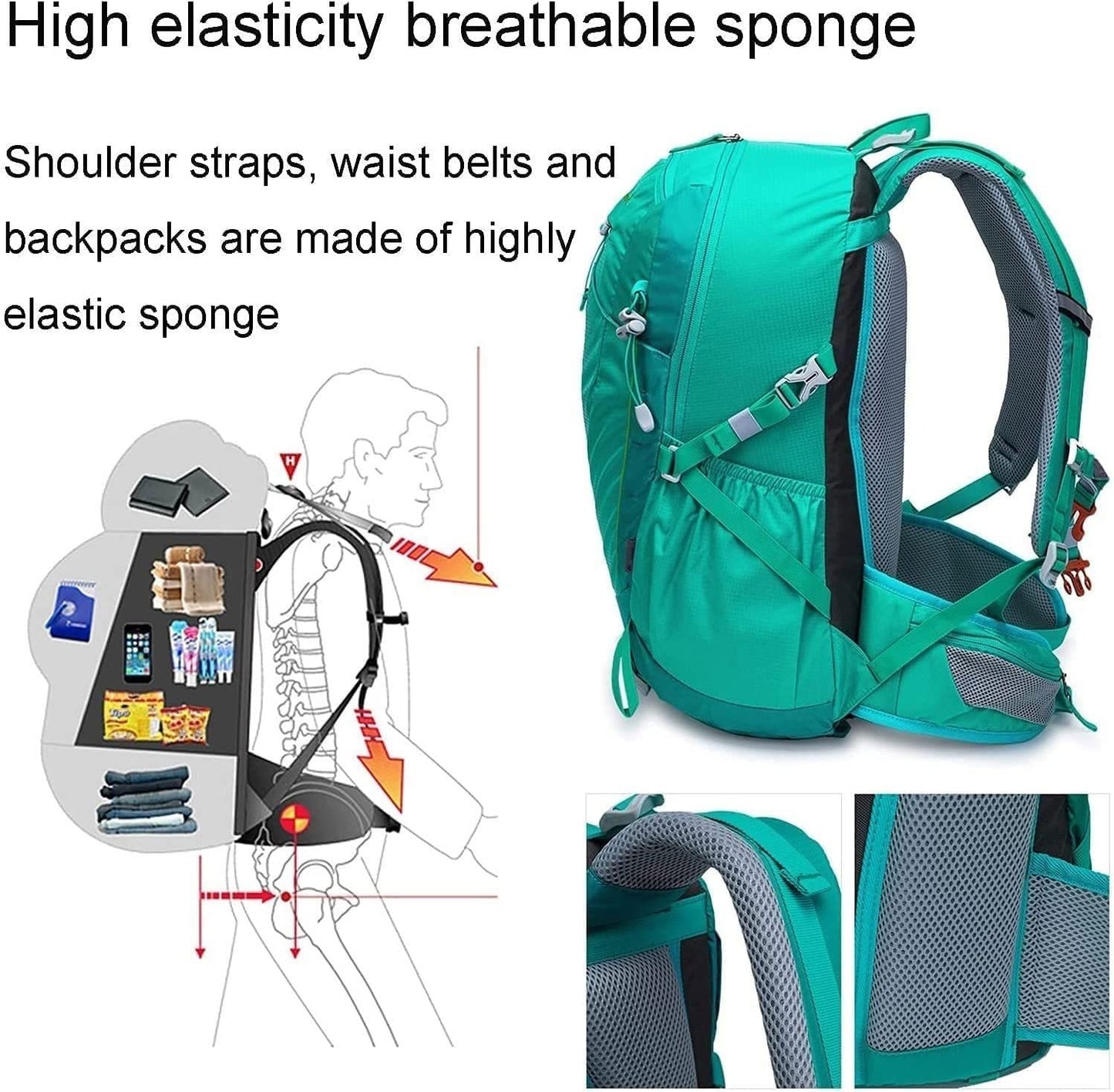 TOEWOE Backpack, Camping Backpack, 35L. Phil and Gazelle