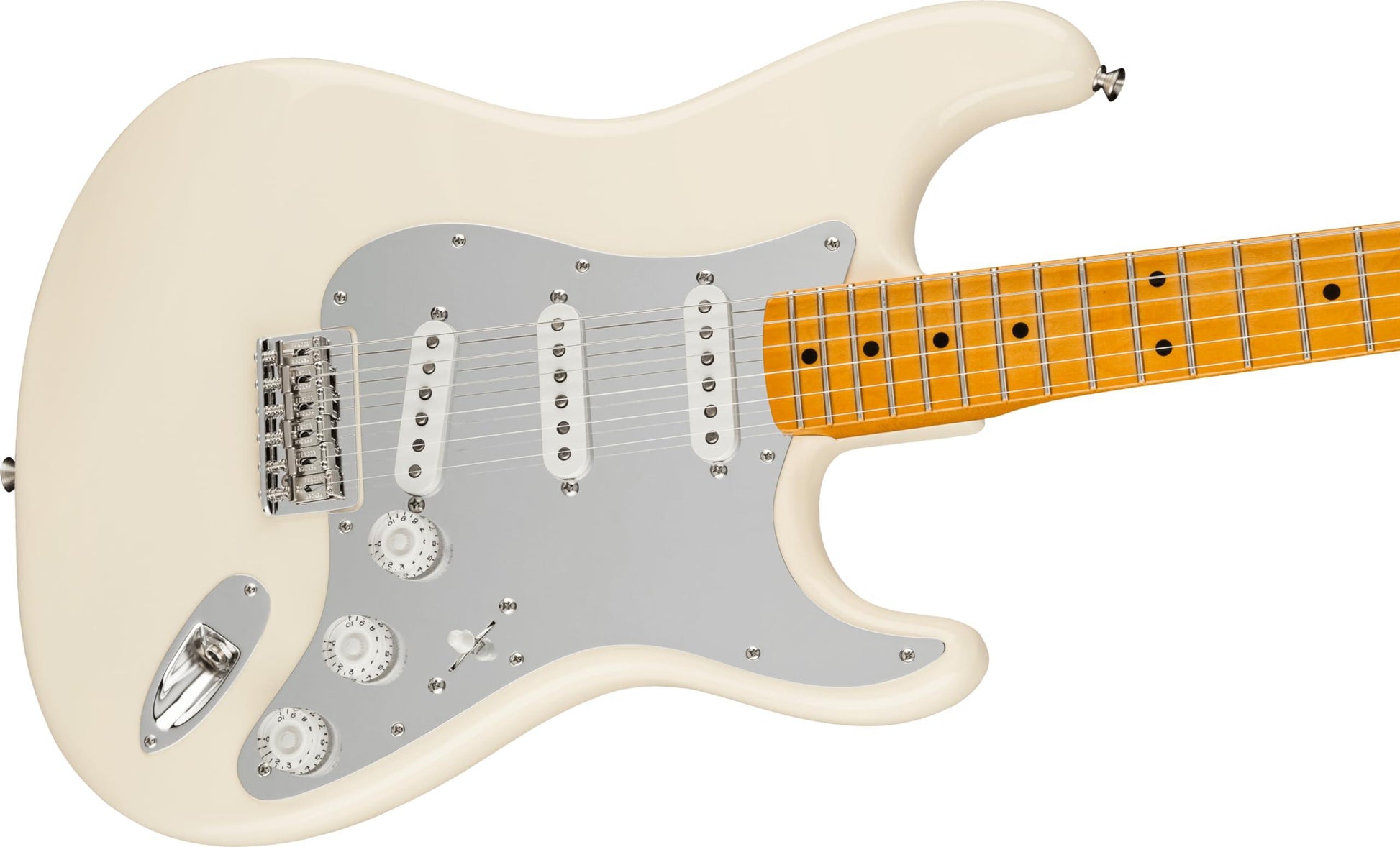 Fender Nile Rodgers Hitmaker Stratocaster - Maple, Olympic White. Phil and Gazelle.