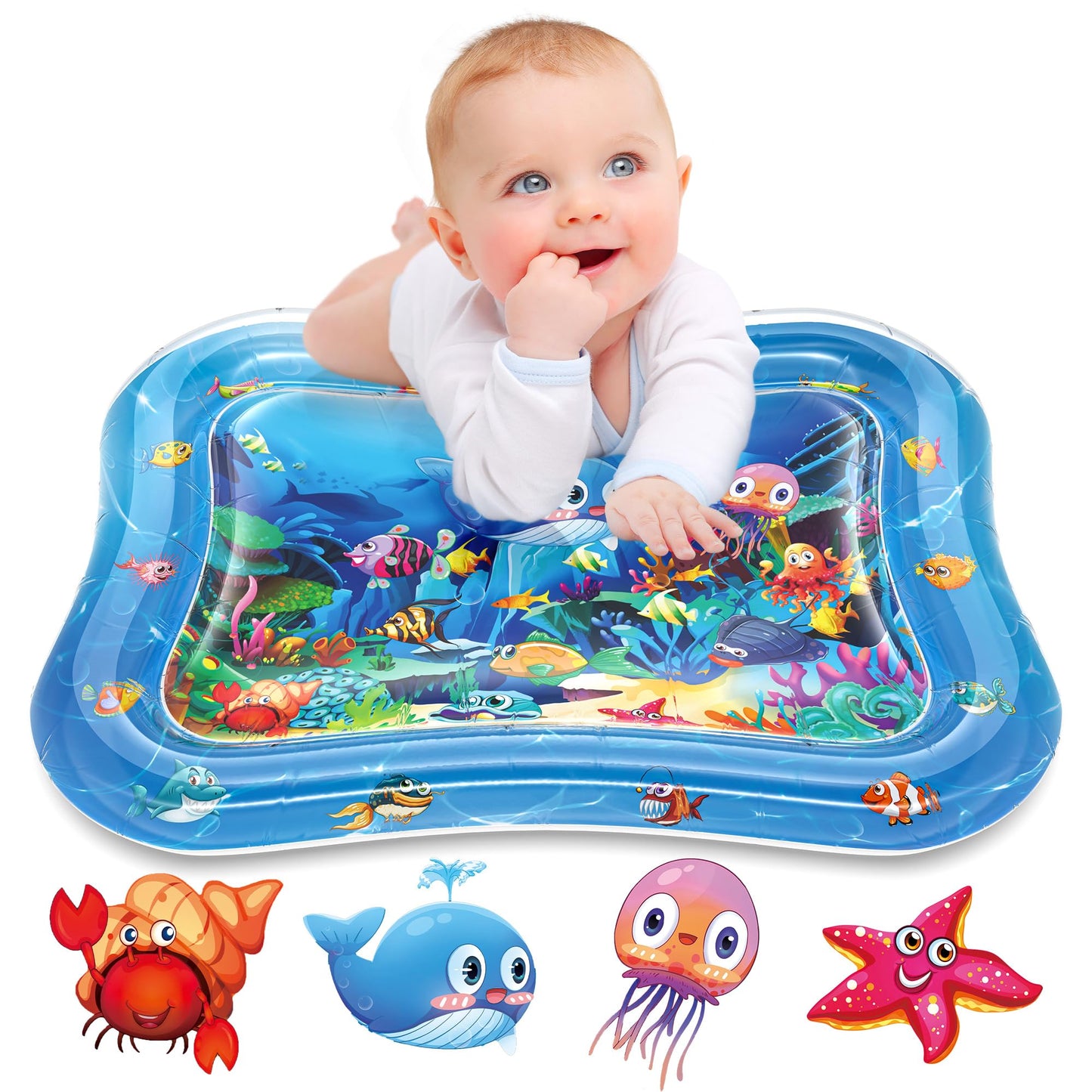 Inflatable Tummy Time Mat Premium Baby Water Play Mat. Phil and Gazelle.