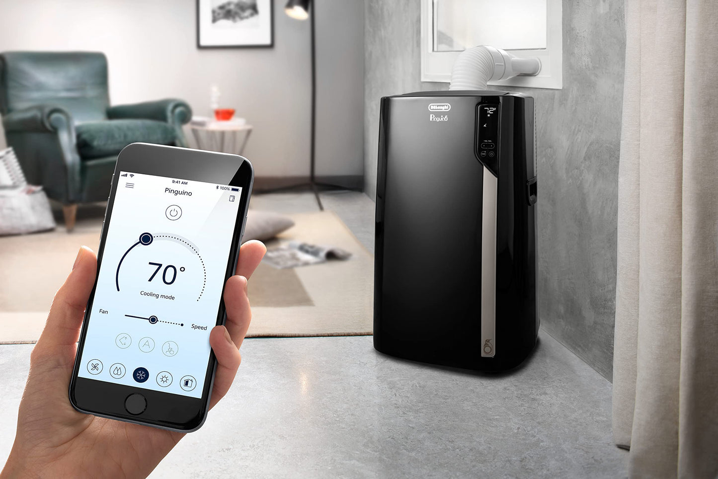 De'Longhi 12500 BTU Smart Portable Air Conditioner, Heater, Dehumidifier &amp; Fan + WiFi. Phil and Gazelle.