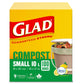 Glad 100% Compostable Bags - Small 10 Litres - Lemon scent, 100 Compost Bags