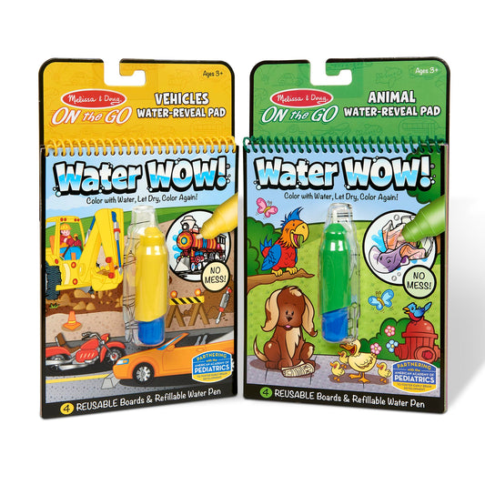 Melissa &amp; Doug On the Go Water Wow! Reusable Water-Reveal Activity Pads, 2-pk. Phil and Gazelle