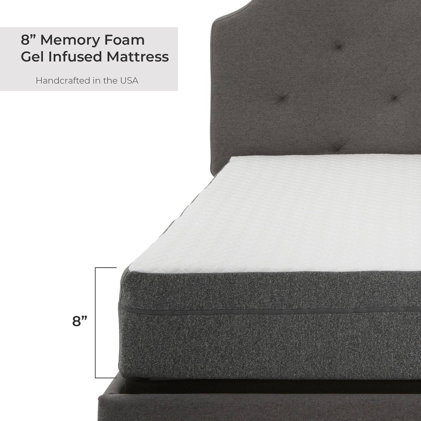 Blissful Nights - Queen Mattress - Firm 8" Cool Gel Memory Foam. Phil and Gazelle mattress.