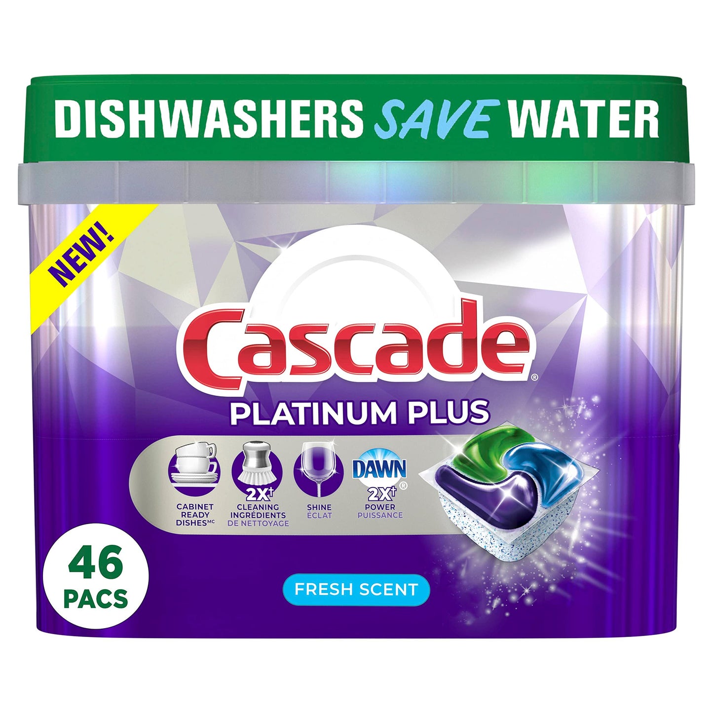 Cascade Dishwasher Detergent Pods, Platinum Plus ActionPacs, Fresh Scent, 46 Count. Phil and Gazelle