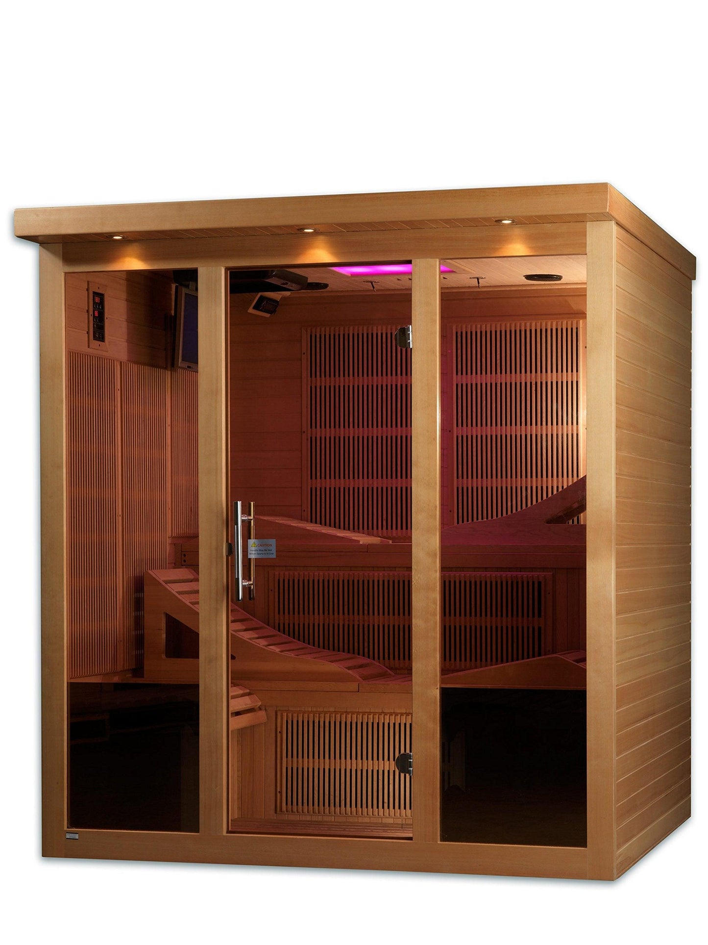 Golden Designs Monaco 6-Person Near Zero EMF Far Infrared Sauna Canadian Hemlock. Phil and Gazelle.