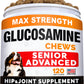 Senior Advanced Glucosamine Joint Supplement for Dogs. Phil and Gazelle.