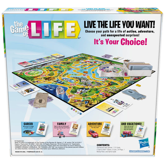 Hasbro Gaming The Game of Life Board Game. Phil and Gazelle.