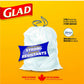 Glad White Garbage Bags - Tall 45 Litres - ForceFlex, Drawstring, with Febreze Fresh Clean Scent, 50 Trash Bags, Made in Canada of Global Components Phil and Gazelle