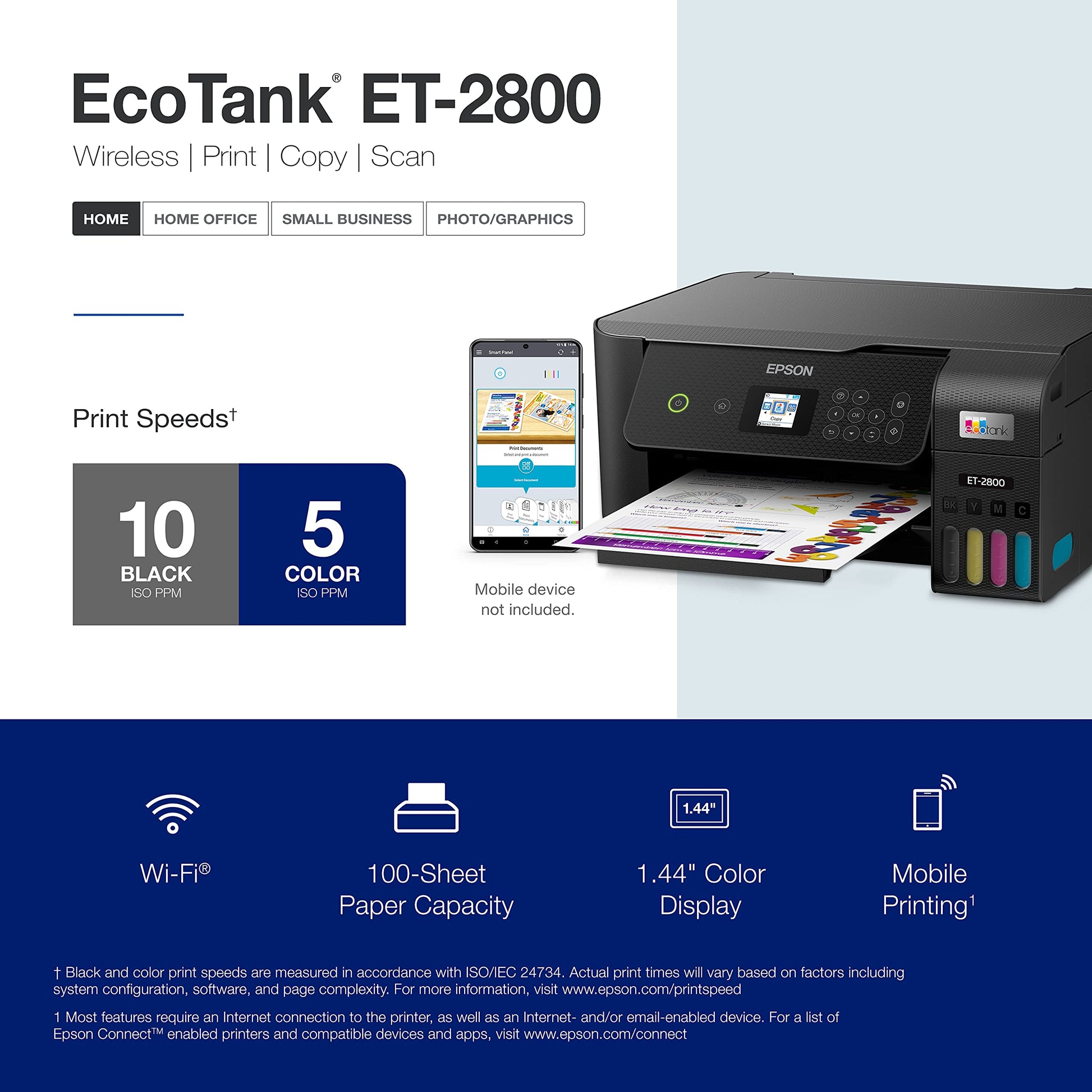 Epson EcoTank ET-2800 Wireless Color All-in-One Cartridge-Free. Phil and Gazelle.