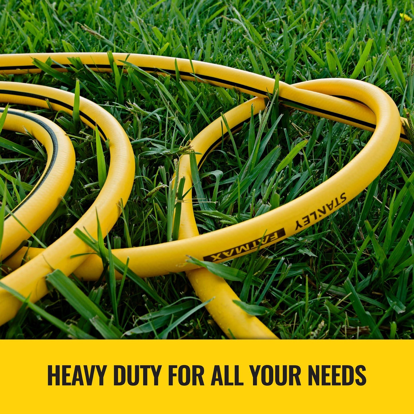 Stanley Fatmax Professional Grade Water Hose, 50' x 5/8", Yellow 500 PSI. Phil and Gazelle.