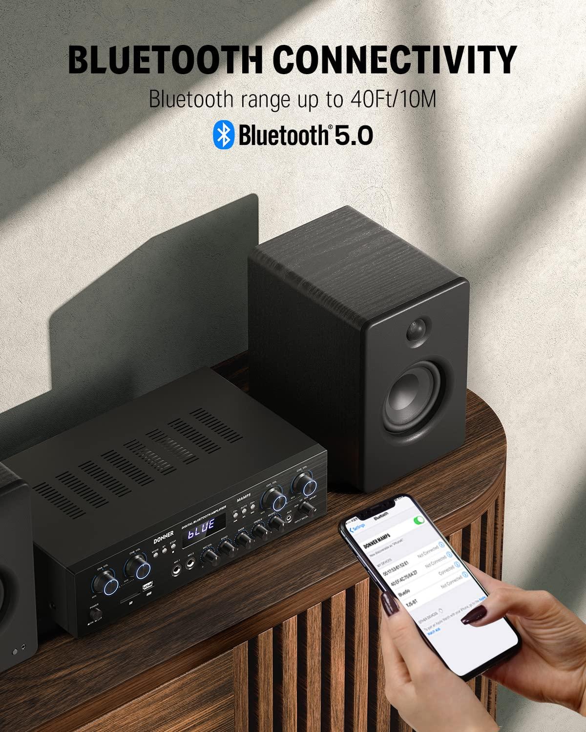 Donner 4 Channel Bluetooth 5.0 Stereo Audio Power Amplifier, 1000W Home Theater. Phil and Gazelle.