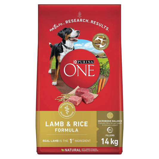 Purina ONE Dry Dog Food, Lamb &amp; Rice.&nbsp; Phil and Gazelle.