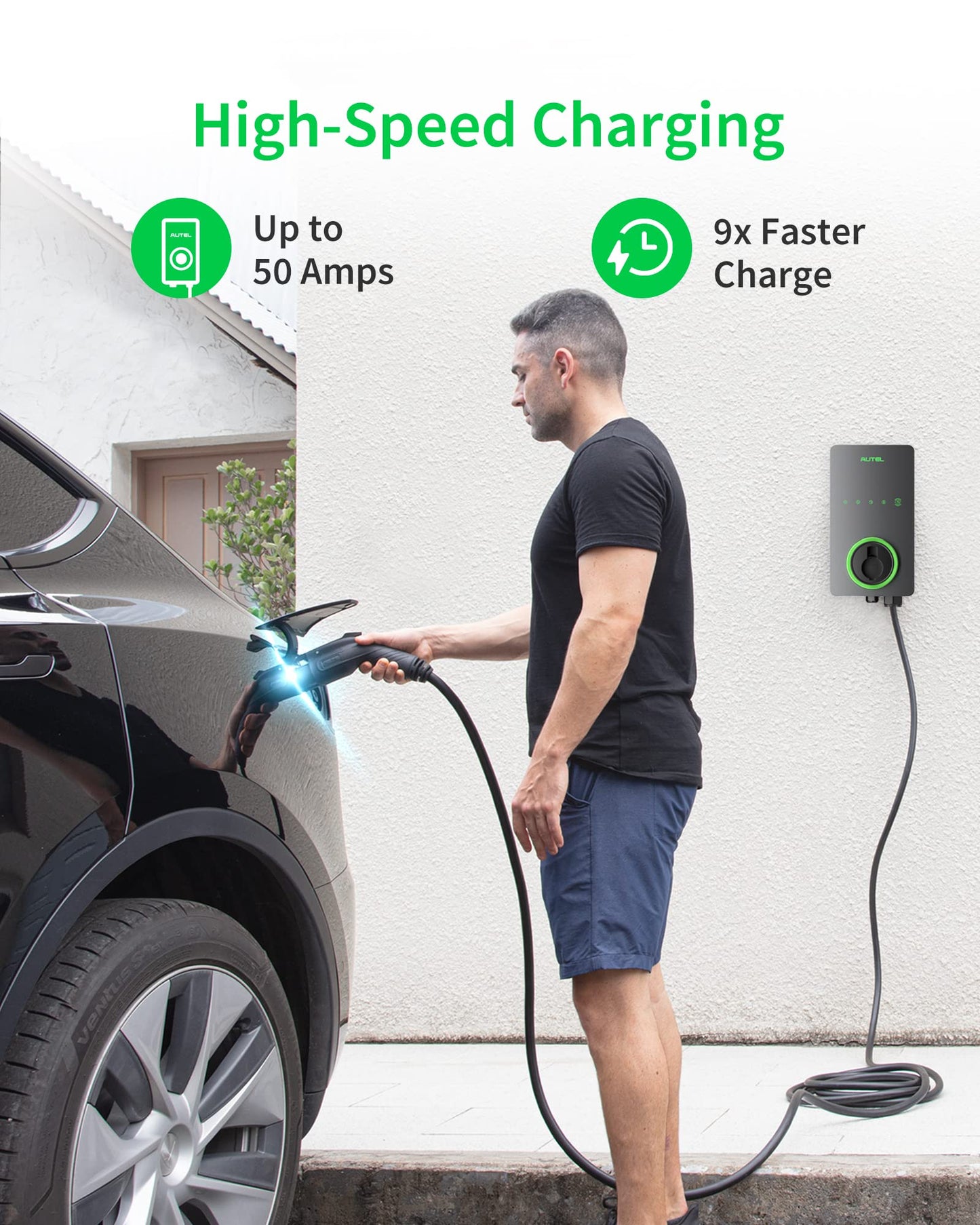 Home Smart Electric Vehicle (EV) Charger up to 50Amp, 240V. Phil and Gazelle.