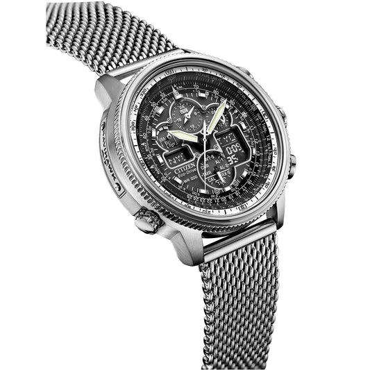 Citizen Eco-Drive Promaster Navihawk A-T Men's Watch, Stainless Steel, Pilot Watch, Silver-Tone (Model: JY8030-83E) Phil and Gazelle