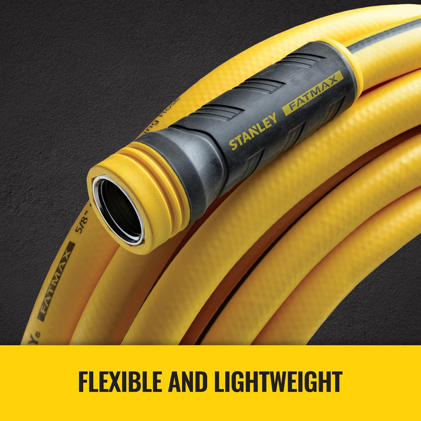 Stanley Fatmax Professional Grade Water Hose, 50' x 5/8", Yellow 500 PSI. Phil and Gazelle.