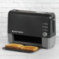 West Bend 77224 QuikServe Slide Through Wide Slot Toaster with Cool Touch Exterior & Removable Crumb Tray, 2-Slice, Black