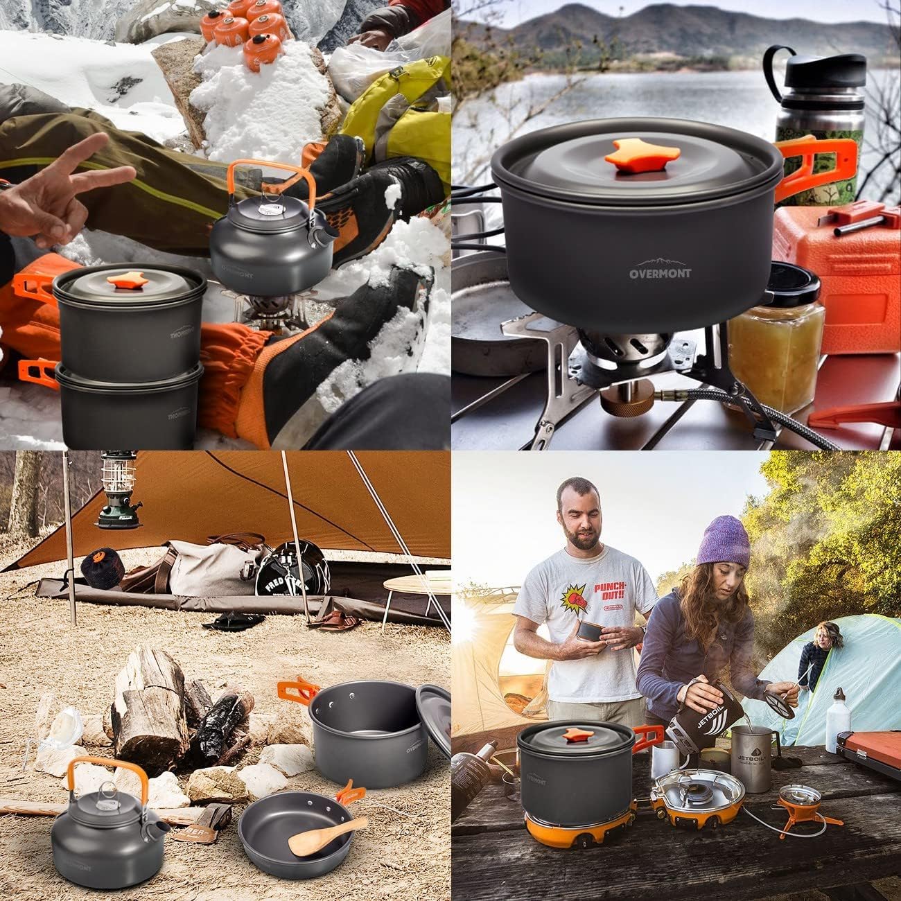 14 PCS Camping Cookware Outdoor Kitchen Set.