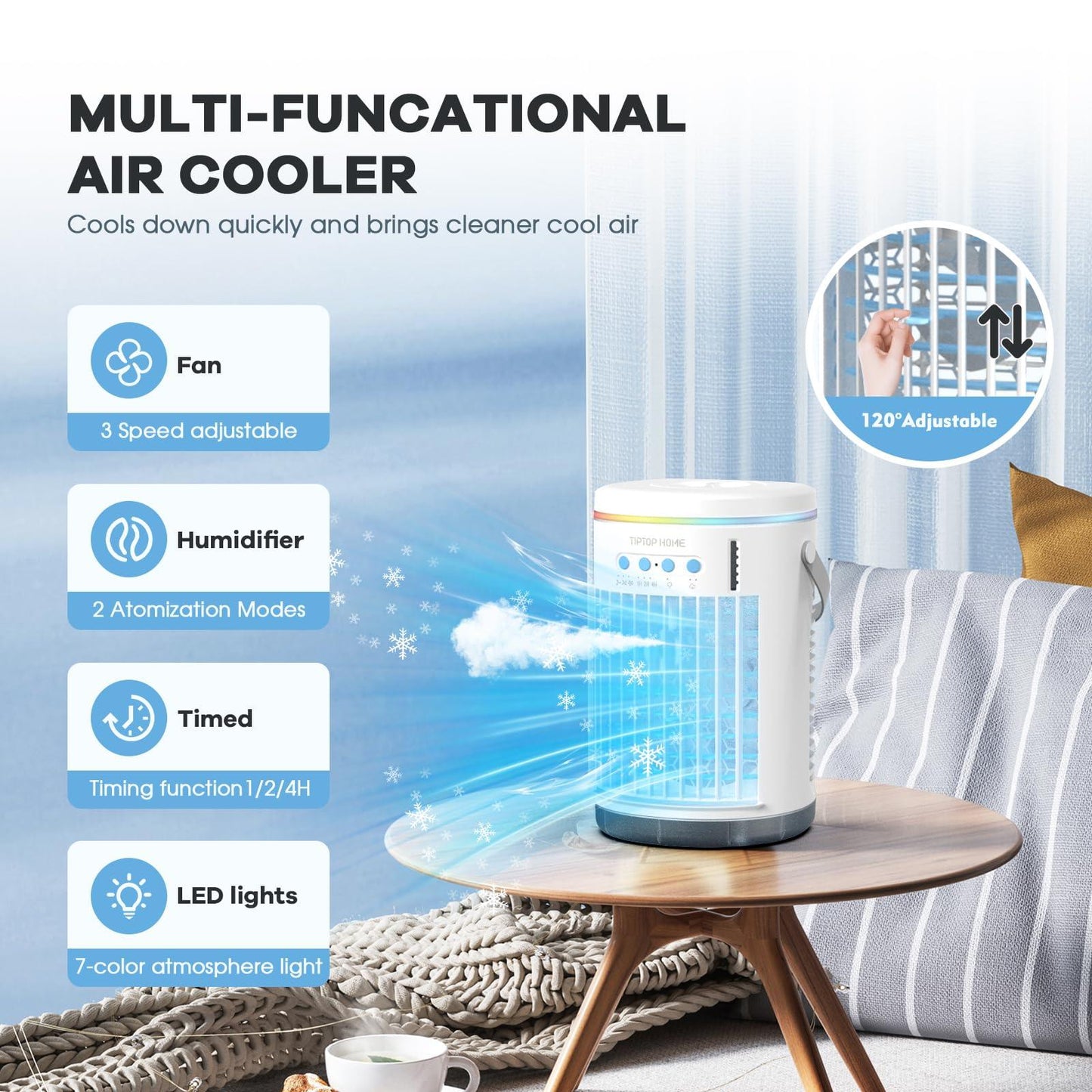 Portable Air Conditioners, 1400ml Mini Air Conditioner 4-in-1. Phil and Gazelle.