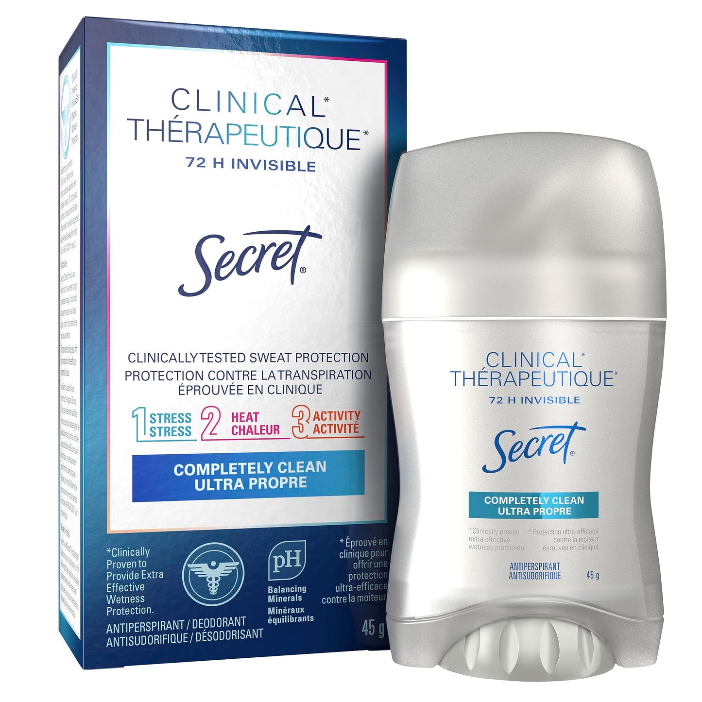 Secret Clinical Strength Invisible Solid Antiperspirant and Deodorant. Phil and Gazelle.