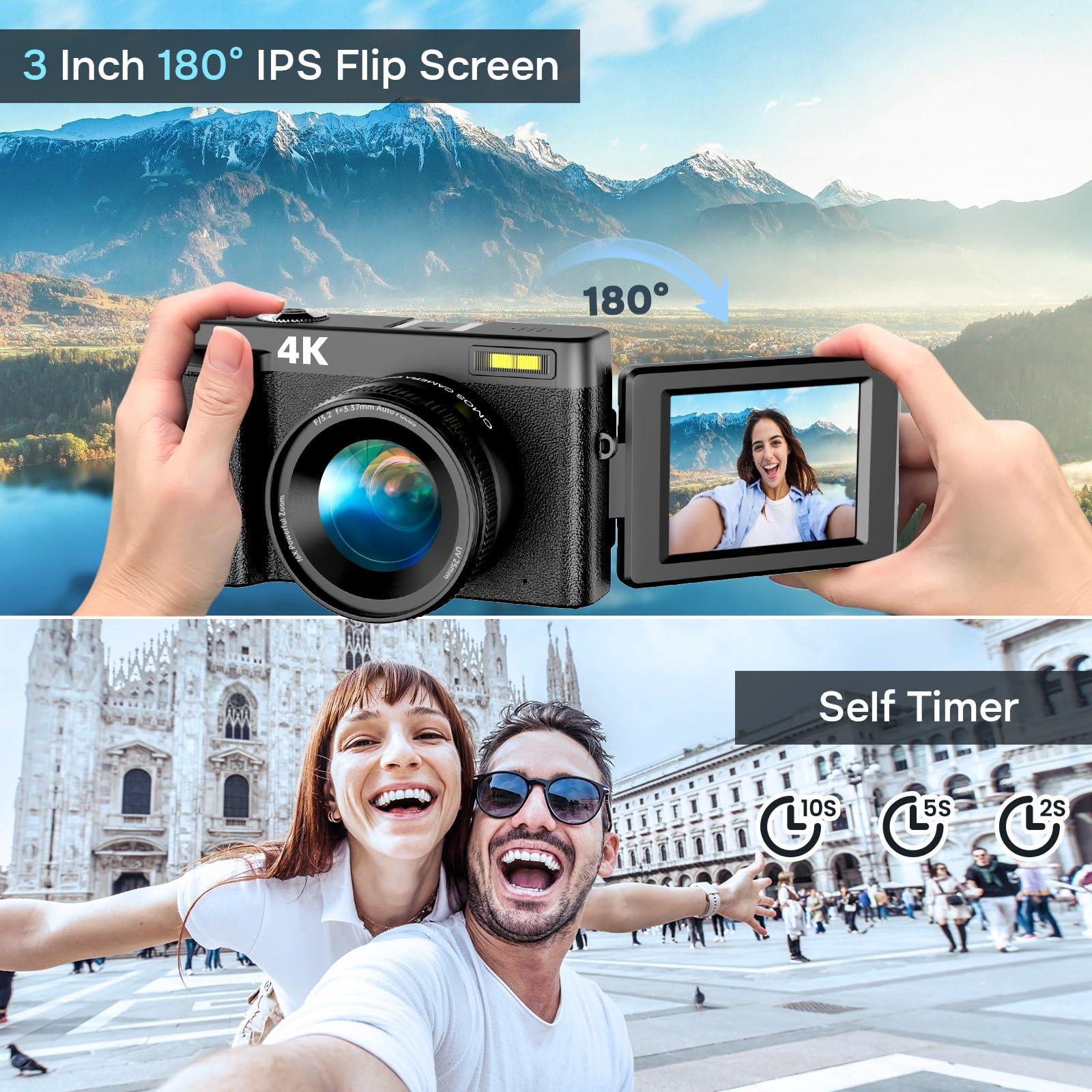 4K Digital Camera for Photography Autofocus, Upgraded 48MP Vlogging. Phil and Gazelle.