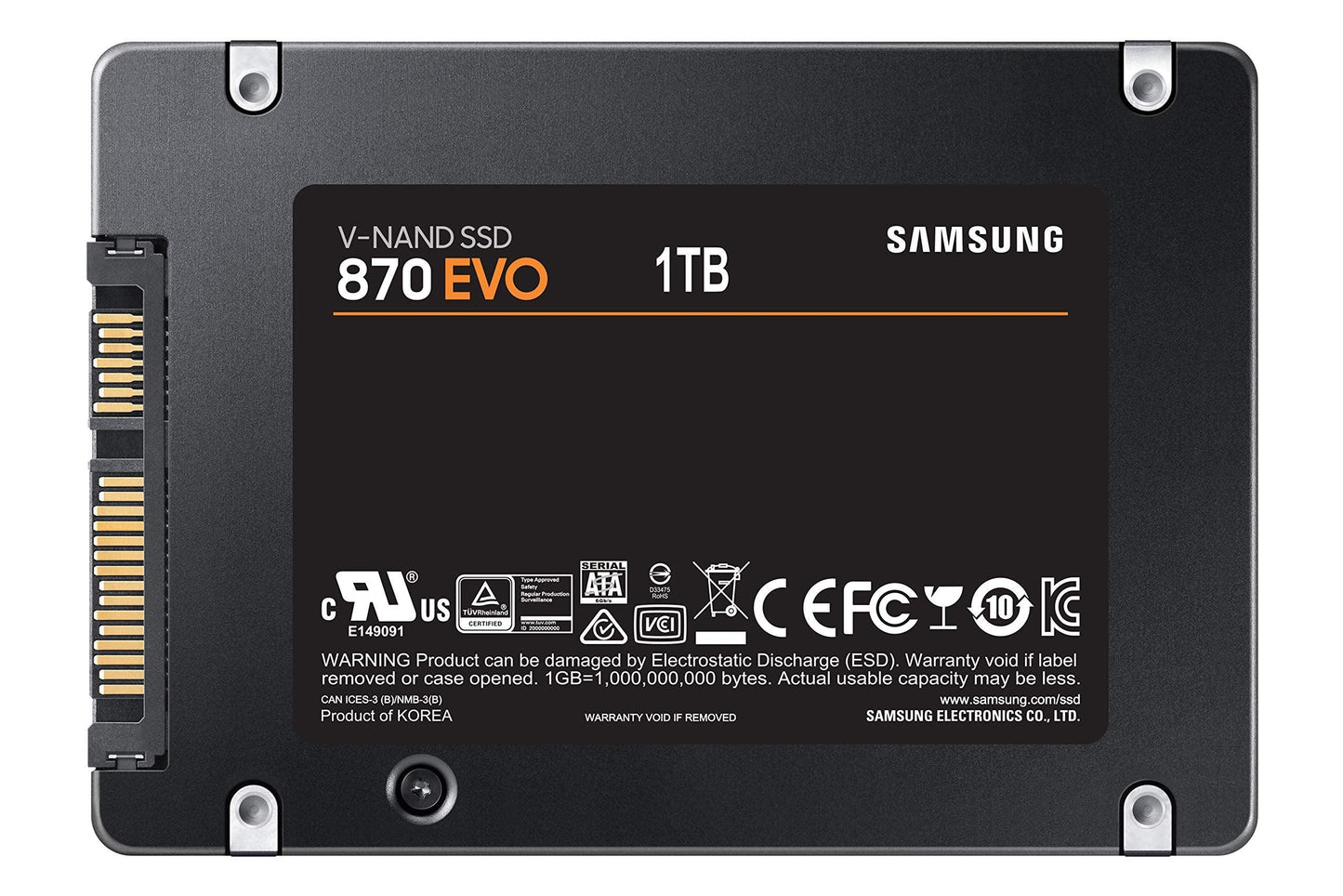 SAMSUNG 870 EVO SATA III SSD 1TB 2.5” Internal Solid State Drive, Upgrade PC or Laptop Memory and Storage for IT Pros, Creators, Everyday Users, MZ-77E1T0B/AM [Canada Version]