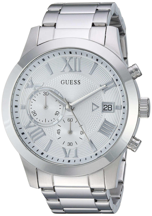 Guess 45MM Stainless Steel Watch, Silver-Tone, NS, Chronograph