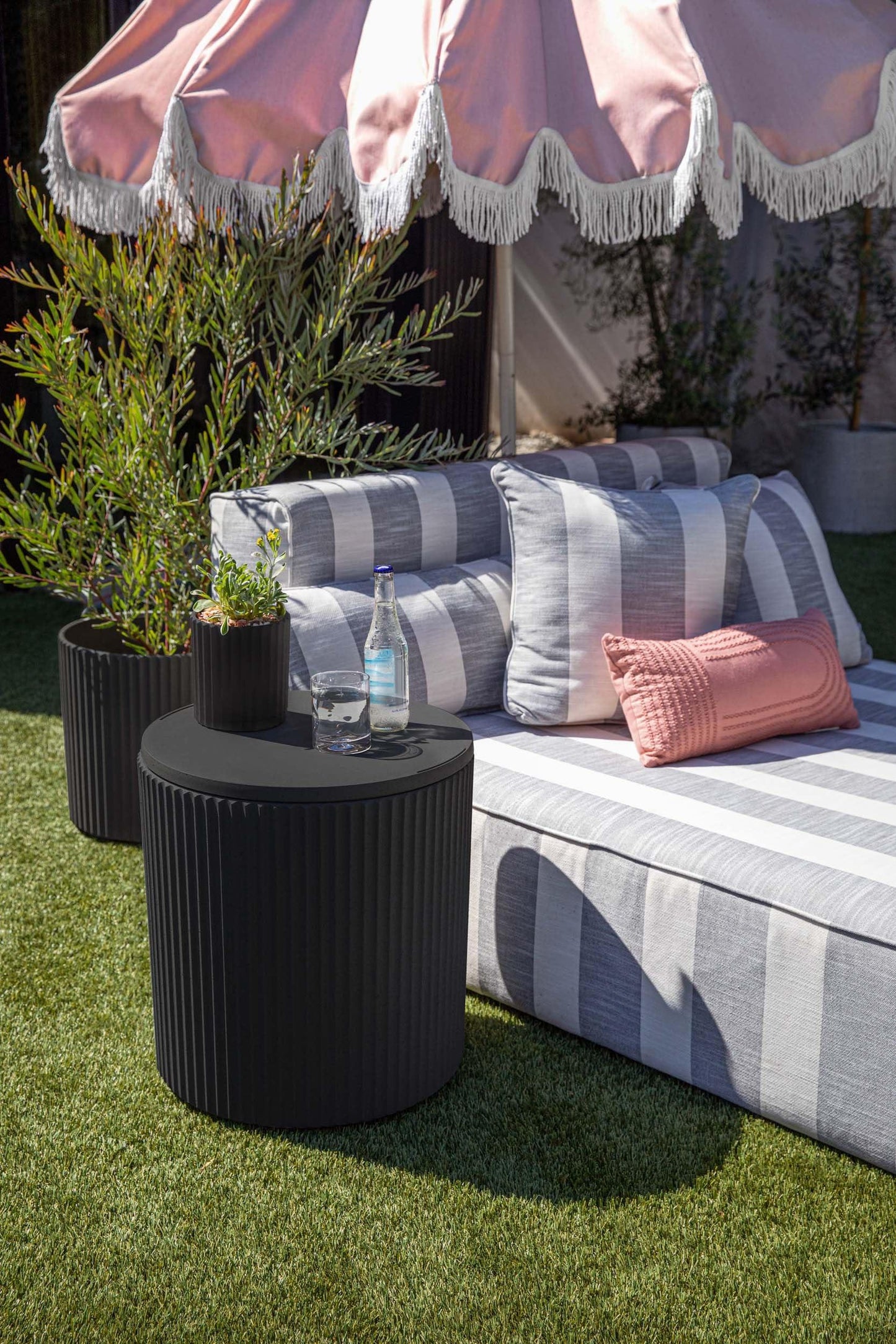 Outdoor Cooler Side Table - 2 in 1 - Designed for use as Outdoor Side Table. Phil and Gazelle.