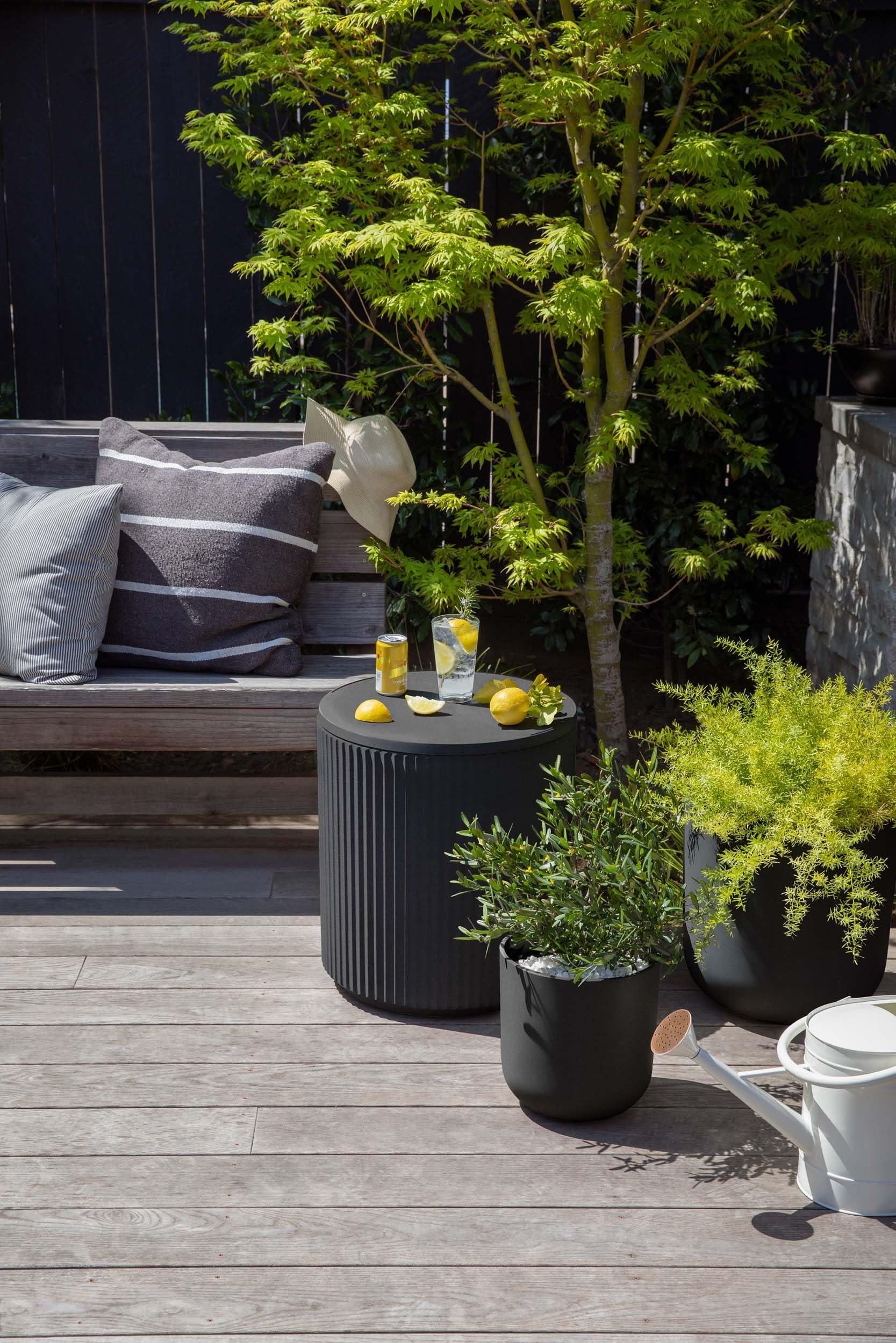 Outdoor Cooler Side Table - 2 in 1 - Designed for use as Outdoor Side Table. Phil and Gazelle.