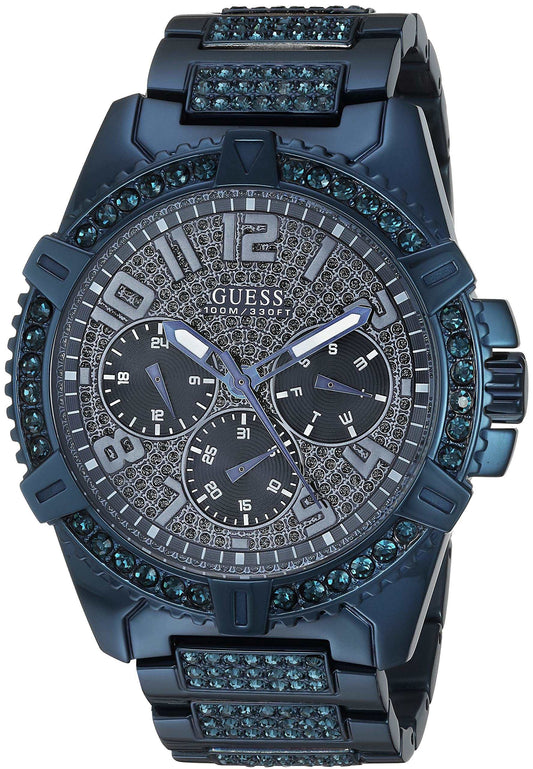 Guess 48MM Crystal Embellished Watch, Blue, NS