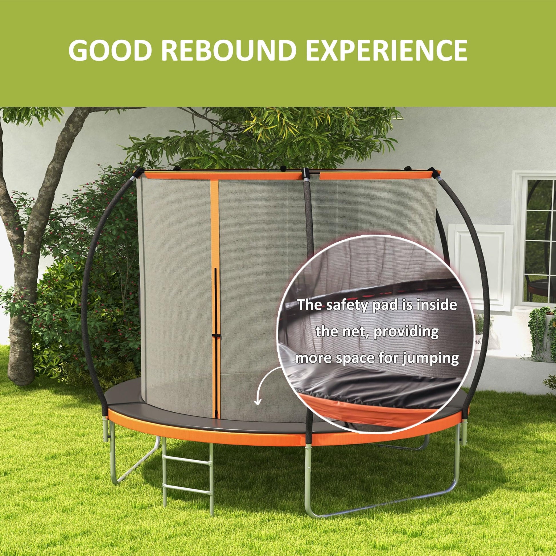 8ft Trampoline with Enclosure Net and Ladder. Phil and Gazelle.