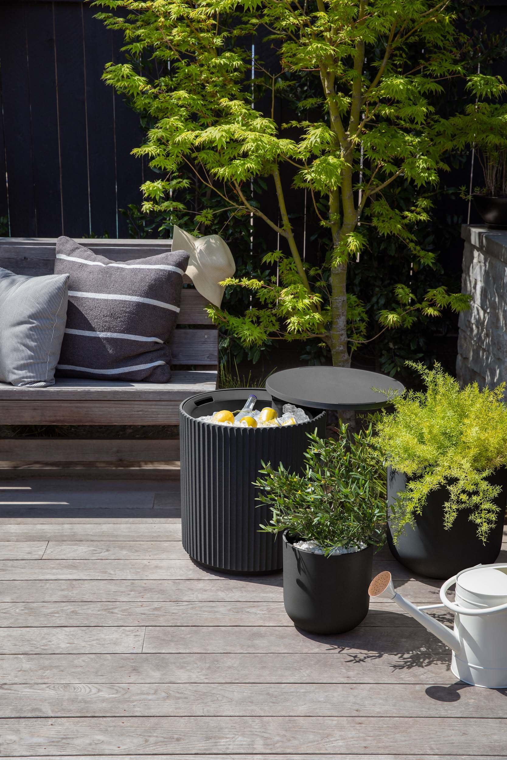 Outdoor Cooler Side Table - 2 in 1 - Designed for use as Outdoor Side Table. Phil and Gazelle.