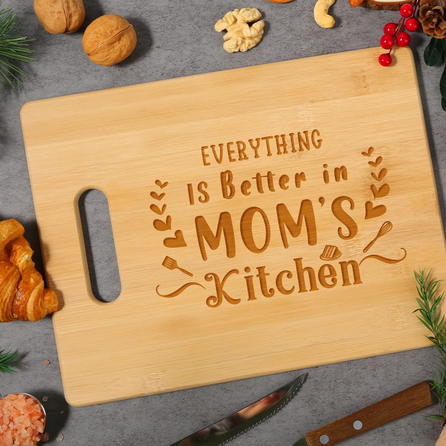 Mother's day Gift Bamboo Cutting Board Phil and Gazelle