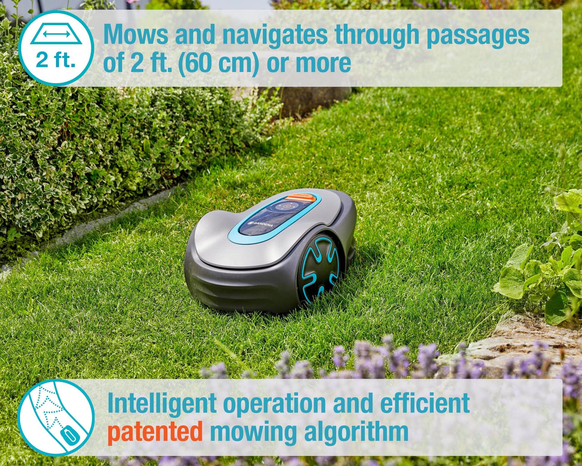 GARDENA 15201-20 SILENO Minimo - Automatic Robotic Lawn Mower. Phil and Gazelle.