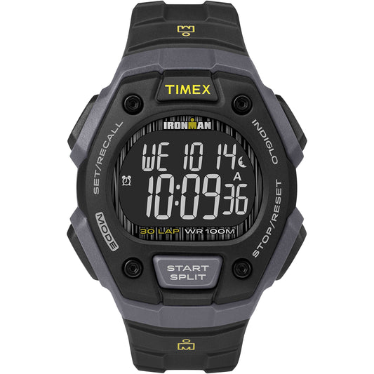 TIMEX Mens Ironman Classic 30 38mm Watch “ Gray & Black Case Negative Display with Black Resin Strap